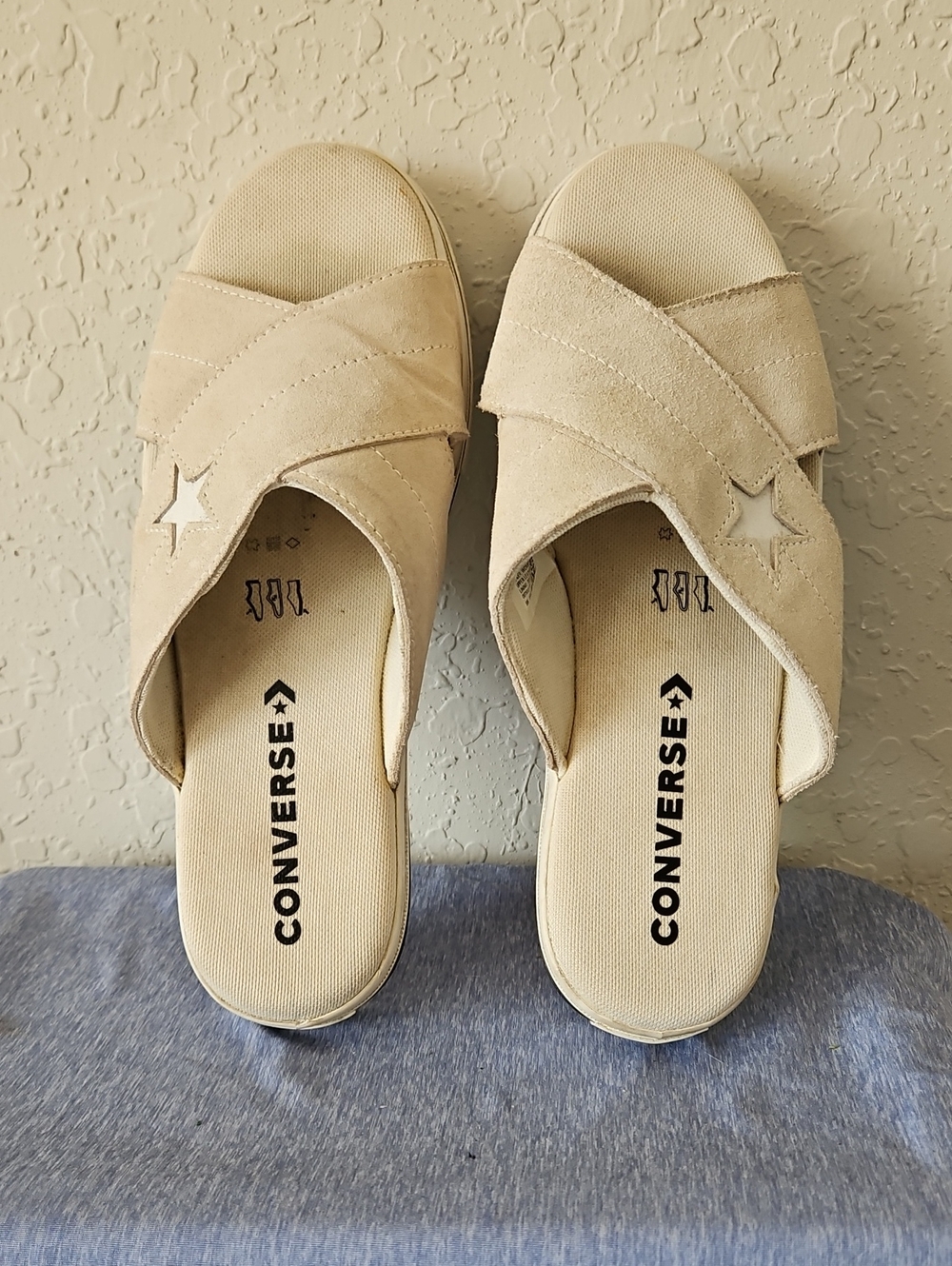 Converse Women’s One Star Egret Cream Cross-Strap Platform Mules, Size 10 - Picture 3 of 10